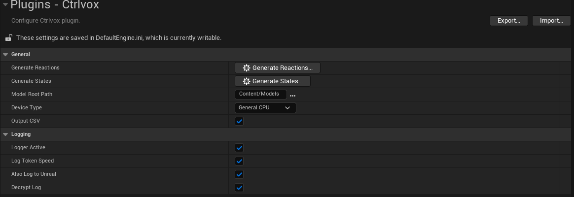 Ctrlvox Settings